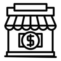 Internet-Shop-Symbol, Umrissstil vektor