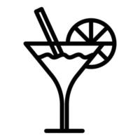 Strandcocktail-Symbol, Umrissstil vektor