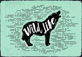 Free Vector Wolf Silhouette Illustration Mit Typografie