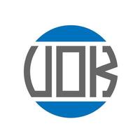 uok-Buchstaben-Logo-Design auf weißem Hintergrund. uok kreative Initialen Kreis Logo-Konzept. uok Briefgestaltung. vektor