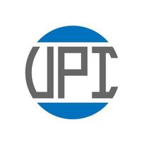 Upi-Brief-Logo-Design auf weißem Hintergrund. upi kreative Initialen Kreis Logo-Konzept. Upi-Briefgestaltung. vektor