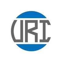 uri-brief-logo-design auf weißem hintergrund. uri creative initials circle logo-konzept. ur Briefgestaltung. vektor