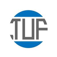TUF-Brief-Logo-Design auf weißem Hintergrund. tuf kreative Initialen Kreis Logo-Konzept. tuf Briefgestaltung. vektor