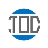 toc-Brief-Logo-Design auf weißem Hintergrund. toc kreative Initialen Kreis Logo-Konzept. toc Briefgestaltung. vektor