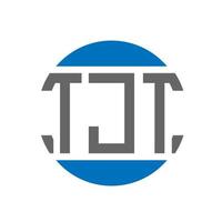 tjt-Brief-Logo-Design auf weißem Hintergrund. tjt kreative Initialen Kreis Logo-Konzept. tjt Briefgestaltung. vektor