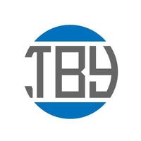 TBY-Brief-Logo-Design auf weißem Hintergrund. tby kreative Initialen Kreis Logo-Konzept. tby Briefgestaltung. vektor