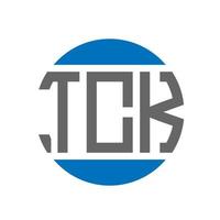 Tck-Brief-Logo-Design auf weißem Hintergrund. tck kreative Initialen Kreis Logo-Konzept. tck-Briefgestaltung. vektor