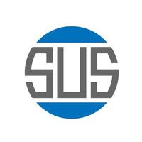 sus-Brief-Logo-Design auf weißem Hintergrund. sus kreative Initialen Kreis Logo-Konzept. Sus Briefgestaltung. vektor