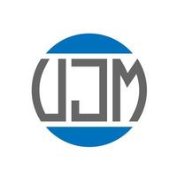 ujm-Brief-Logo-Design auf weißem Hintergrund. ujm creative initials circle logo-konzept. ujm Briefgestaltung. vektor