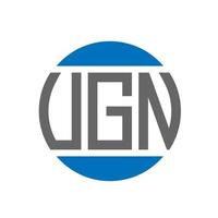 ugn-Buchstaben-Logo-Design auf weißem Hintergrund. ugn kreative initialen kreis logokonzept. ugn Briefgestaltung. vektor