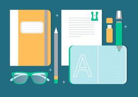 Free Flat Design Vektor Zurück zu Schule Essentials