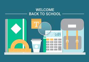 Free Flat Design Vector Schule Zubehör