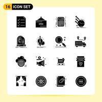 16 kreativ ikoner för modern hemsida design och mottaglig mobil appar 16 glyf symboler tecken på vit bakgrund 16 ikon packa vektor