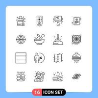 16 kreativ ikoner modern tecken och symboler av strategi mål borsta finansiera kontanter mottagande redigerbar vektor design element
