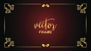 neuer goldener Vintage-Schnörkel-Ornament-Vektorrahmen vektor