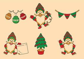 Fröhliche Gnome-Weihnachtsfeier vektor
