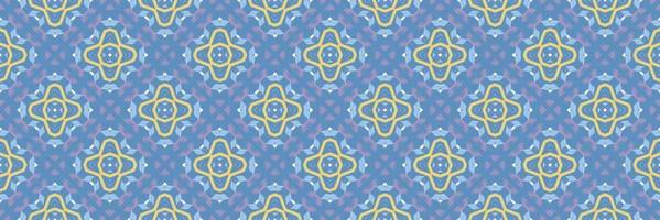 Batik Textil Ikat Damast nahtloses Muster digitales Vektordesign für den Druck Saree Kurti Borneo Stoffrand Pinselsymbole Farbfelder Baumwolle vektor