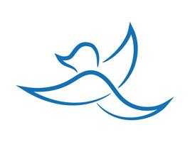 fågel flygande linje konst logotyp design vektor