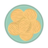 arepas bröd på en tallrik. colombianska mat. vektor illustration