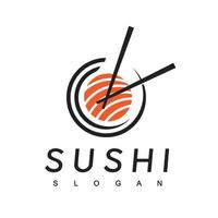 sushi logotyp design mall, japansk mat ikon vektor