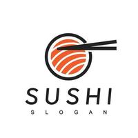 sushi logotyp design mall, japansk mat ikon vektor