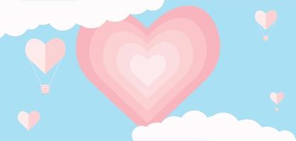 Valentinstag-Template-Banner mit Herz-Marketing-Verkauf vektor