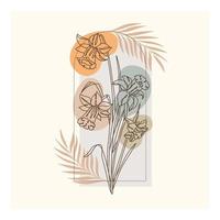 abstrakte minimalistische handgezeichnete Illustrationen Boho-Hintergrund bedruckbar, modernes Boho-Muster florales Vektordesign für Tapete, Abdeckung, Stoff, Innendekoration isoliert und editierbar vektor