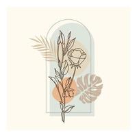 abstrakte minimalistische handgezeichnete Illustrationen Boho-Hintergrund bedruckbar, modernes Boho-Muster florales Vektordesign für Tapete, Abdeckung, Stoff, Innendekoration isoliert und editierbar vektor