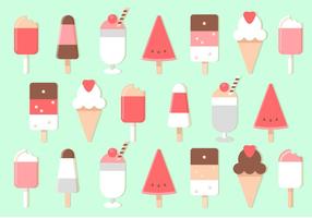 Free Flat Design Vector Eiscreme Set