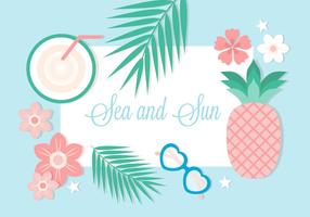 Free Flat Design Vektor Sommer Hintergrund