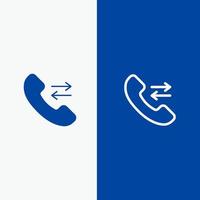 Anruf entgegennehmen kontaktieren Sie uns Linie und Glyphe solides Symbol blaues Banner Linie und Glyphe solides Symbol blaues Banner vektor