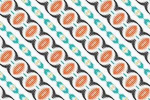 Ethno-Ikat-Vektor Batik Textil nahtloses Muster digitales Vektordesign für den Druck Saree Kurti Borneo Stoffrand Pinselsymbole Farbfelder Partykleidung vektor