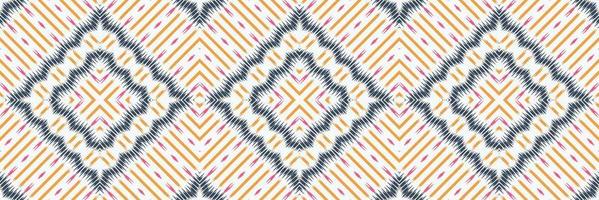 Ethno-Ikat-Vektor Batik Textil nahtloses Muster digitales Vektordesign für den Druck Saree Kurti Borneo Stoffrand Pinselsymbole Farbfelder stilvoll vektor