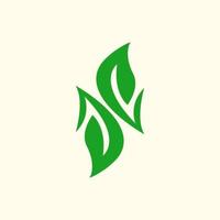 grünes blatt sn logo vektor