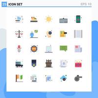 modern uppsättning av 25 platt färger och symboler sådan som telefon app sommar typ tangentbord redigerbar vektor design element