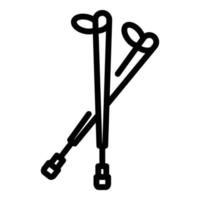 Hiker-Sticks-Symbol, Umrissstil vektor