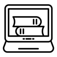 E-Book-Online-Stack-Symbol, Umrissstil vektor