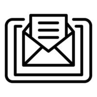 Bekanntschafts-Mail-Symbol, Umrissstil vektor