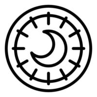 esoterisk måne ikon, översikt stil vektor