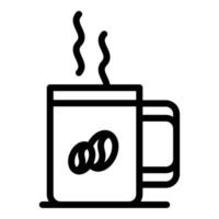 varm kaffe råna ikon, översikt stil vektor