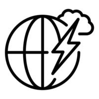 Flash-Symbol für die globale Erwärmung, Umrissstil vektor