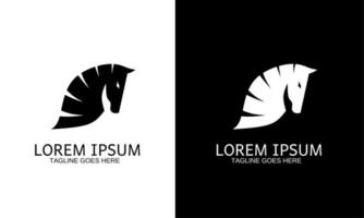 häst huvud logotyp mall i svart och vit färger vektor