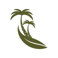 palm träd sommar logotyp mall vektor