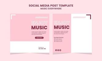 Social-Media-Beitragsvorlage für Musikfestival-Promotion einfacher Bannerrahmen vektor