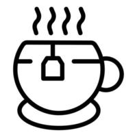 Symbol für heiße Teetasse, Umrissstil vektor