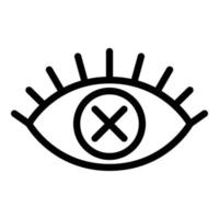 blind öga ikon, översikt stil vektor