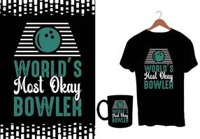 Bowling-Vektor-T-Shirt-Design vektor