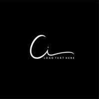 ci-Logo, handgezeichnetes ci-Buchstabenlogo, ci-Signaturlogo, ci-Kreativlogo, ci-Monogrammlogo vektor