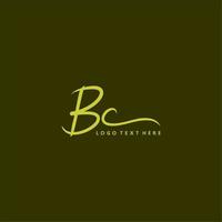 bc-Logo, handgezeichnetes bc-Buchstabenlogo, bc-Signaturlogo, bc-Kreativlogo, bc-Monogrammlogo vektor