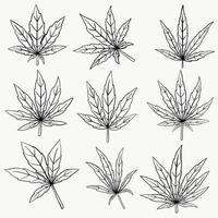 cannabis blad freehand teckning platt design. vektor